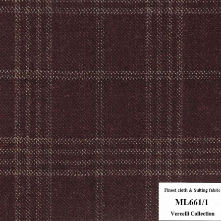 ML661/1 Vercelli CXM - Vải Suit 95% Wool - Đỏ Caro